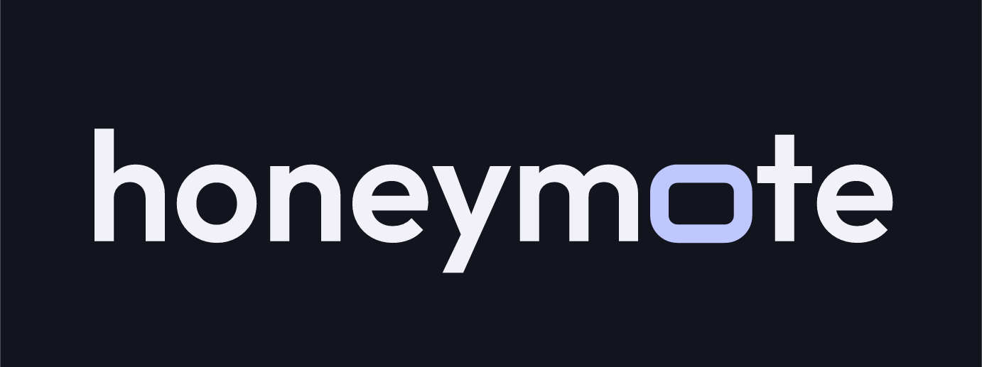 honeymote wordmark, dark accent